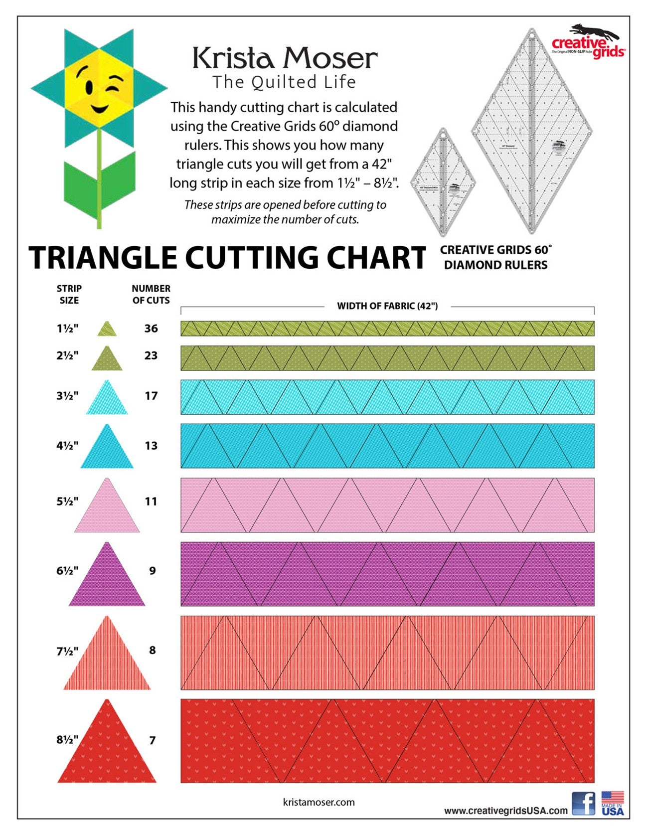 Creative Grid 60 Degree Diamond Ruler