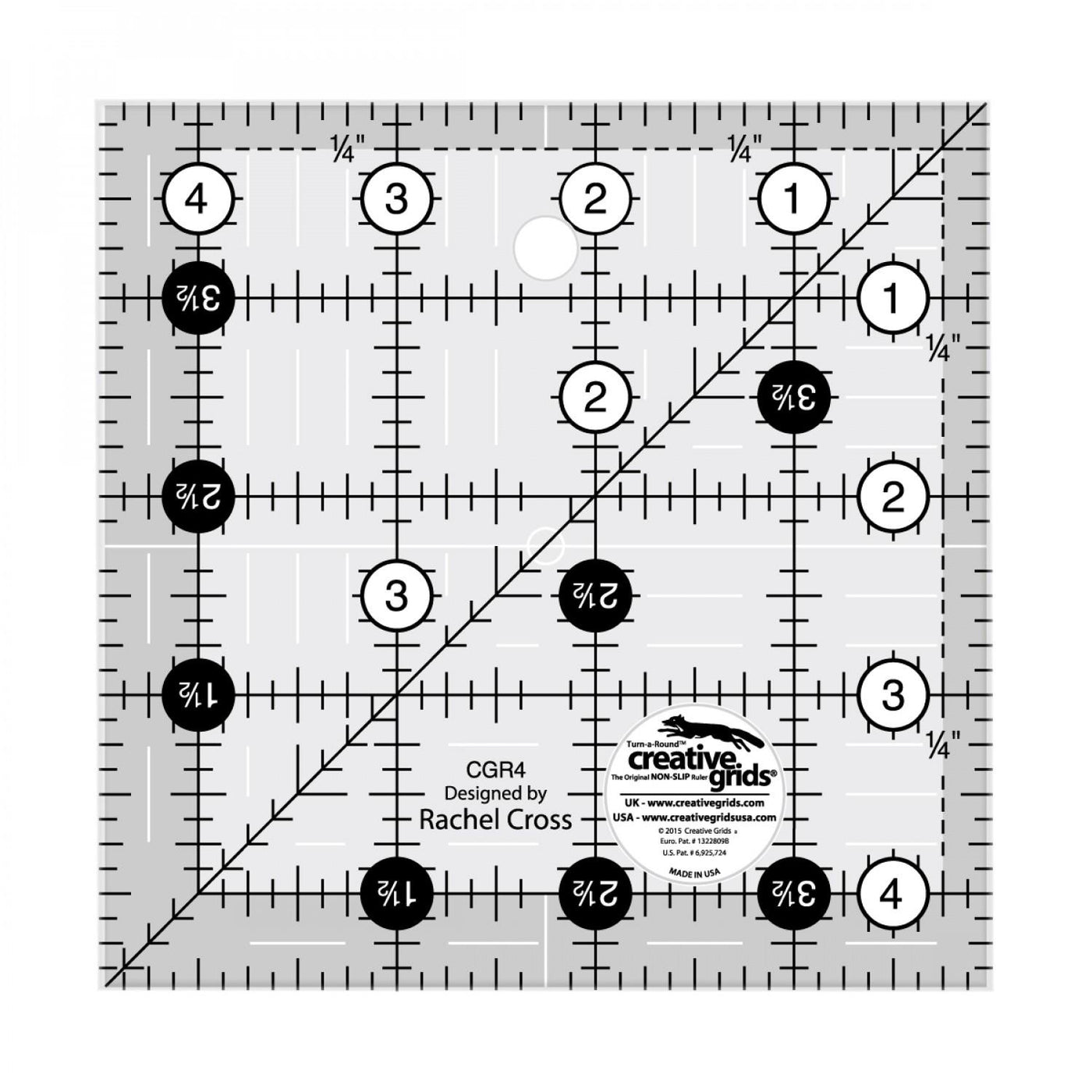 Creative Grids Quilt Ruler 4-1/2" Square