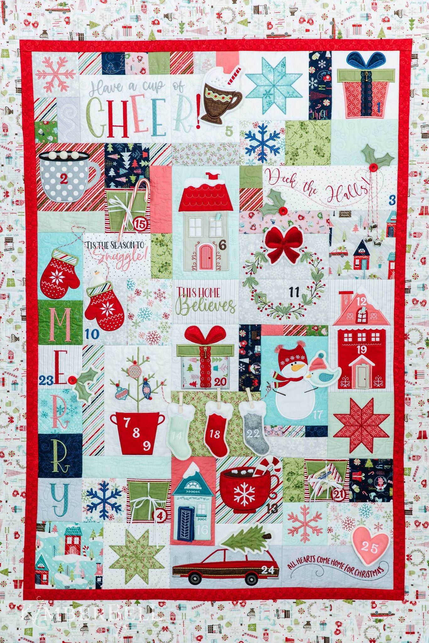 Cup of Cheer Advent Quilt CD Machine Embroidery Book