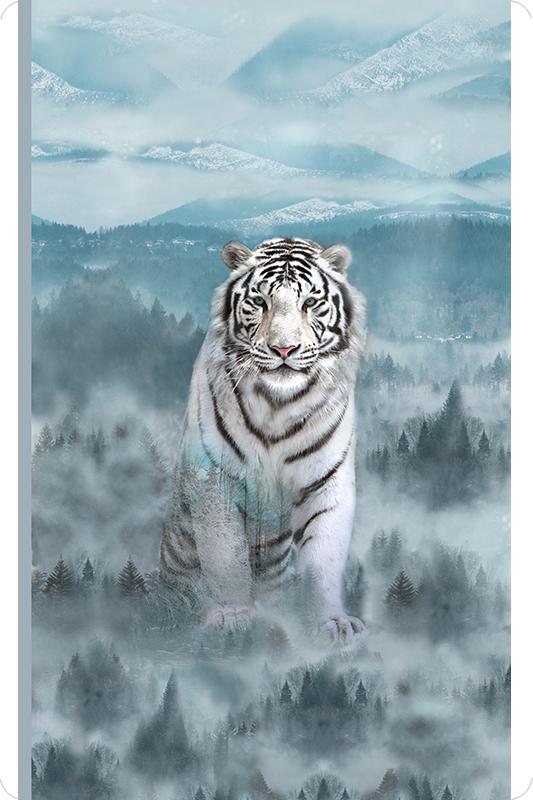 Hoffman Siberian Tiger Digital Cuddle® Panel Ice Blue