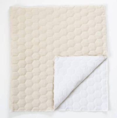 Quilted Pillow Cover Blank 19in x 19in Oat Linen Hexagon Quilt