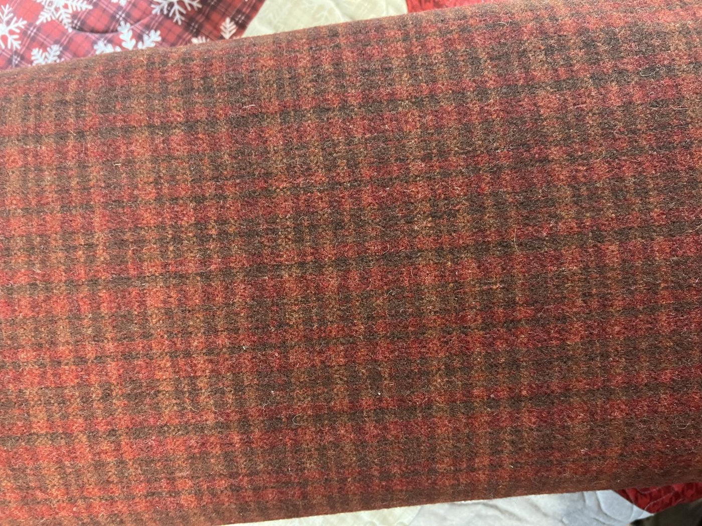 Red Plaid Wool by the Yard