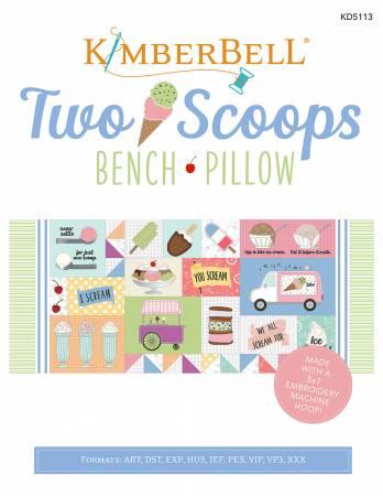Two Scoops Bench Pillow CD Machine Embroidery
