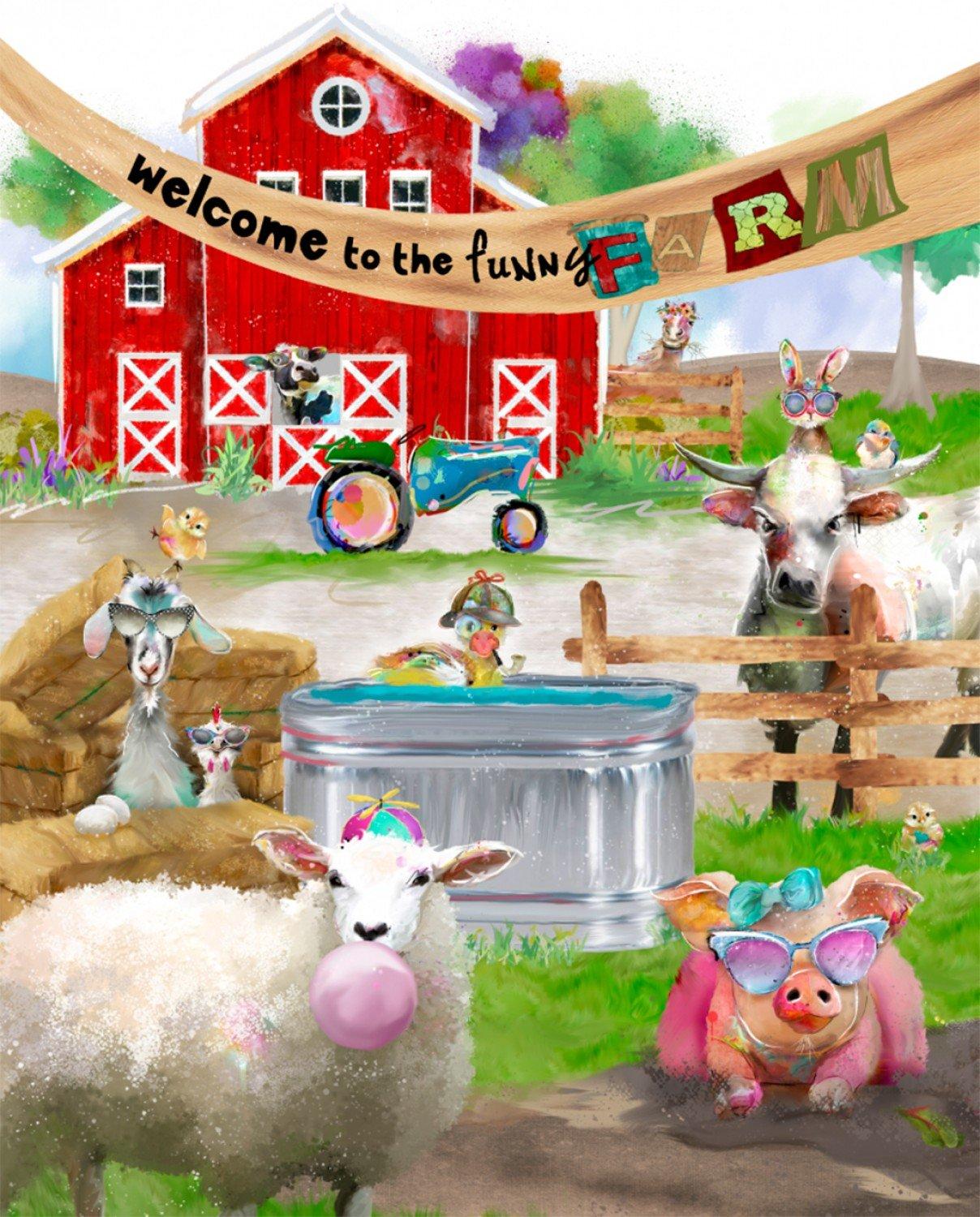 Welcome To The Funny Farm Scene Panel Digitally Printed